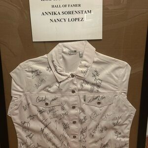 LPGA Rare 52-Signature Signed IZOD Display 24X53-Annika Sörenstam & Nancy Lopez